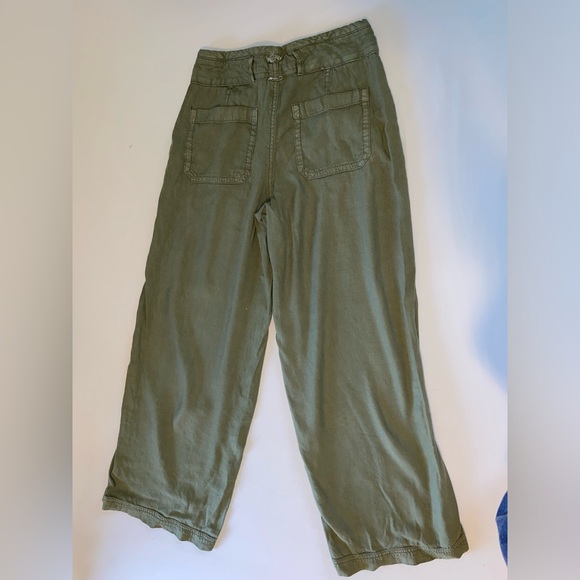 Forrest Green American Eagle Wide Leg Linen Pants. Size 0 - Picture 4 of 4